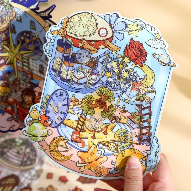 Effect of completed Galaxy Airship sticker room scene