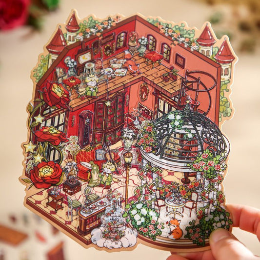 Effect of completed Rose Collector sticker room scene