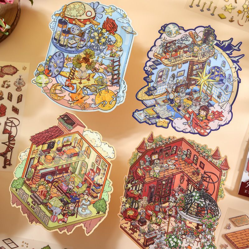 The prince of stars 3D miniature scene sticker product photo with 4 themes