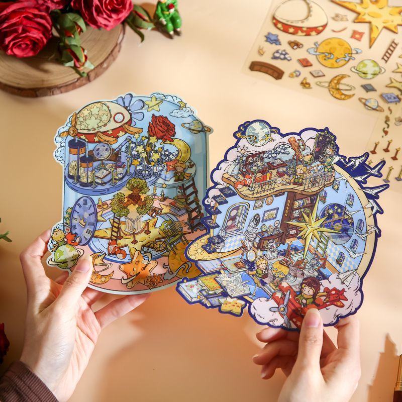Effect of completed Star Museum and Galaxy Airship sticker room scene
