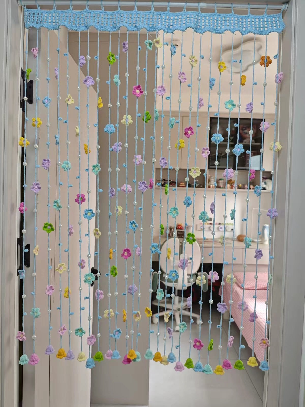 Handmade Boho Crochet Door Curtain | Custom Size & Style