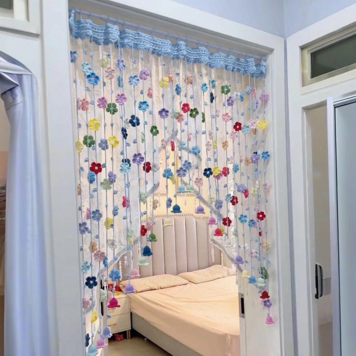 Handmade Boho Crochet Door Curtain | Custom Size & Style
